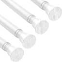 4Pack Tension Curtain Rods 18 to 36 Inch,Adjustable White Short Curtain Rod No Drilling,Small Tension Rod Spring Tension Curtain Rod for Windows,Door,Closet