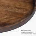 Gurfuy Round Wood Ottoman Serving Tray 24" - Rustic Wooden Table Tray for Farmhouse Decorative Oversized Coffee Table Trays Living Room Kitchen Counter Breakfast Brown