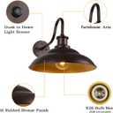 Dusk to Dawn Outdoor Barn Light Fixture, 16 Inch Dome Large Wall Sconce Farmhouse Exterior Wall Mount Light for House Garage Patio Doorway, 2 Pack