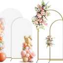 Holldoor Arch Backdrop Stand and Cover Set, 2 Metal Balloon Arch Backdrop 7.2ft 6ft, Gold Arched Stand Frame for Wedding, Parties,Birthday,Decorations (White,7.2ft+6ft)
