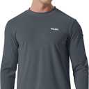 2 x Men's Sun Protection Long Sleeve Swim Shirts Quick Dry Rash Guard Lightweight UPF 50+ Fishing Hiking Beach UV Shirt (Gray, XXXL)