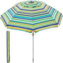 Beach Umbrella w/Sand Anchor & Tilt, Heavy Duty Wind Outdoor Umbrellas with Air Vents Design & Carry Bag, UV 50+ Protection Portable Sun Shade for Patio, Pool, Garden