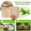 Havawish 75 Pcs Compostable Palm Leaf Plates and Bowls Set 16 oz Biodegradable Bowls 8 & 10 Inch Bamboo Paper Disposable Plate for Party Bulk Party Dinnerware Dinner Supplies for 25 Guests