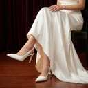 heelchic Slingback Heels for Women Pointed Toe Stiletto Heel Closed Toe Pumps Slip on High Heels 2.95 inch Dress Pumps