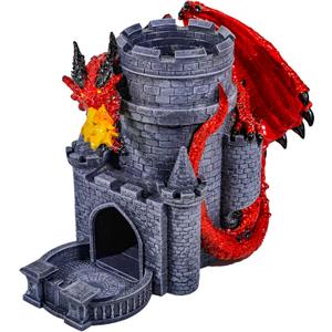 Wowagoga Dice Tower,Red Dragon Castle Dice Tower,Easy Roller for Perfect Table Decoration & Party Surprise Gifts