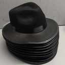 Funny Party Hats Black Fedora Gangster Hat Costume Accessory - Pack of 12, One Size