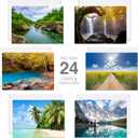 Beautiful Scenery Generic Note Card Pack / 24 Nature Greeting Cards With White Envelopes / 6 Breathtaking Outdoor Scenery Designs / 4 5/8" x 6 1/4" All Occasion Sympathy Cards