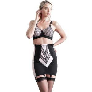 Rago 1294 | Open Bottom Girdle Extra Firm Shaping | Sizes M8X | Zipper + Hook Closure | Classic Vintage Control | USA MADE (Pink/Black L/30)