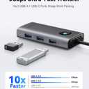 ORICO USB C Docking Station, 6-in-1 Laptop Docking Station with HDMI 4K@30Hz, 100W PD, USB-A&C 3.0, USB C Dock Compatible with MackBook/Dell XPS/HP/Surface