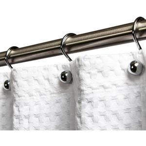 Luxury S Shower Curtain Hooks (12-Pack) Hotel Quality Silver Chrome Finish | Bathroom Accessories | Non-Slip Ball End | Easy to Hang