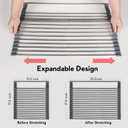 Roll Up Dish Drying Rack Over The Sink, 304 Stainless Stee Dish Drainer, Foldable & Adjustable Sink Drying Rack for Kitchen Sink Counter with Utensil Holder (Gray, Roll Up,Medium,Expandable)