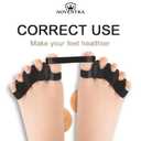 Plantar Fasciitis Relief Kit Toe Spacers, Cork Massage Ball & Resistance Bands for Bunion Correction, Foot Pain, Yoga Stretching Post Workout Massage Set with Travel Pouch