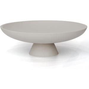 YMXYJM Modern Resin Pedestal Decorative Bowl, Large Fruit Bowl for Kitchen Counter, Stylish Key Bowl for Entryway Table, Grey