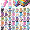 Ramede 48 Pairs Mental Health Awareness Socks Bulk Green Ribbon Motivational Novelty Crew Sock Gifts for Women Men
