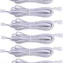 AIBOO Extension Cables 9.84FT LED Under Cabinet Puck Lighting, 2-Pin Male and Female Cable Connector Extension Cords for Led Puck Lights with White Cords (6 Pack)