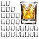 Vivimee 30 Pack Heavy Base Shot Glasses Bulk, 2.2 oz Square Shot Glass Set, Clear Espresso Shot Glass, Small Whiskey Shot Glasses for Vodka, Whiskey, Tequila, Espressos, Spirits & Liquors
