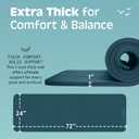 Retrospec Solana Extra Thick Yoga Mat 1” Non Slip Exercise Mat with Strap | 72"x24"x1", Fitness, Stretching, for Women & Men, Padded, Non Slip, Pilates, Training, Hot Yoga, Latex Free, Carrying Strap