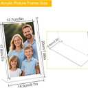Acrylic Magnetic Picture Frames 5x7 inch, Set Of 6 Clear Slanted Back Frameless Transparent Photo Frame for Desktop Display, Standing Photo Display Holder for Home, Office