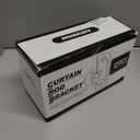 MUAKIOY Black Curtain Rod Hooks, No Drilling Self Adhesive Curtain Brackets, Adjustable Stick on Wall Curtains Pole Hangers for Bathroom, Bedroom, Livingroom, Kitchen (12 Pack)