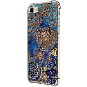 Case for iPhone SE 3rd Gen 2022, Gorgeous Colours Circle Manala Drop Protection Shockproof Case TPU Full Body Protective Scratch-Resistant Cover for iPhone SE 2020,iPhone 7 8