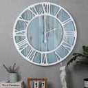 1st owned Wall Clocks for Living Room Decor,24" Vintage,Round Silent Non Ticking,Black Metal,Modern Wood Clocks for Home Bedroom,Kitchen,Garden,Office,Cafe,Modern Wall Decoration -Roman Numerals