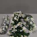 HyeFlora Bougainvillea Artificial Hanging Flowers Plants for Outdoors Decoration, 2pcs Fake Flowers Silk Bougainvillea Vines Realistic UV Resistant Faux Flowers for Outdoor Planters Patio Urn, White