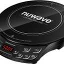 Nuwave Flex Precision Induction Cooktop, 10.25 Shatter-Proof Ceramic Glass, 6.5 Heating Coil, 45 Temps from 100F to 500F, 3 Wattage Settings 600, 900 & 1300 Watts, Black 