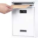 KYODOLED Locking Wall Mount Mailbox, Mail Boxes with Combination Lock for Outside, Security Cash Key Letter Drop Box with Code for House Office School,12.4H x 8.54L x 3.35W Inches, White