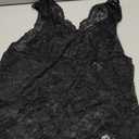 SOLY HUX Women's Plus Size Floral Lace Sheer V Neck Scalloped Trim Sleeveless Tank Tops (4X-Large Plus, Black)