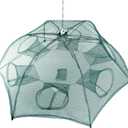 Moclever Fishing Trap Net, Foldable 6-Sided 6-Hole Bait Trap for Shrimp, Crab, Minnow, Crayfish, Lobster, Automatic Fishing Net with Zipper & Portable Design