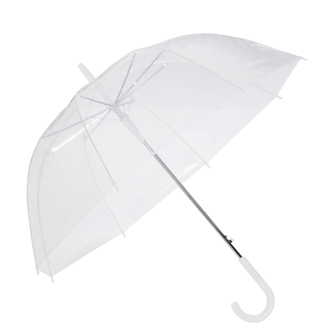 Amazon Basics Clear Bubble Wind and Rain Protection Umbrella, 34.5 in, Round
