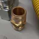 AMI PARTS 48" Flexible Gas Line Kit Yellow Coated, Gas Hose Connector Kit for Dryer, Stove, Water Heater,5/8" OD(1/2" ID) Stainless Steel Gas Line with Connector 1/2" MIP &1/2"FIP & 3/4"MIP Fitting