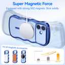 for iPhone 17 Case: [Cute Wave Frame][Fit for MagSafe] Military Drop Shockproof Protection, Camera Protective, Glossy Slim Magnetic Wavy Phone Cover for Women Girls 6.3'', Clear/Blue