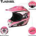 JAGASOL DOT Youth Motocross Offroad Street Dirt Bike Helmets for Kids 8-14,BMX MX ATV Helmet with Goggles DOT Approved Youth Small