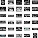 61PCS Black Inspirational Positive Quote Vinyl Sticker for Vision Board Supplies Waterproof, Motivational Decals for Water Bottle, Car, Skateboard, Laptop, Luggage