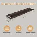 Picture Ledge Shelf with Lip, Brown Floating Shelves for Wall Set of 2, 24 inch Wall Floating Shelves for Bedroom Living Room Bathroom Kitchen