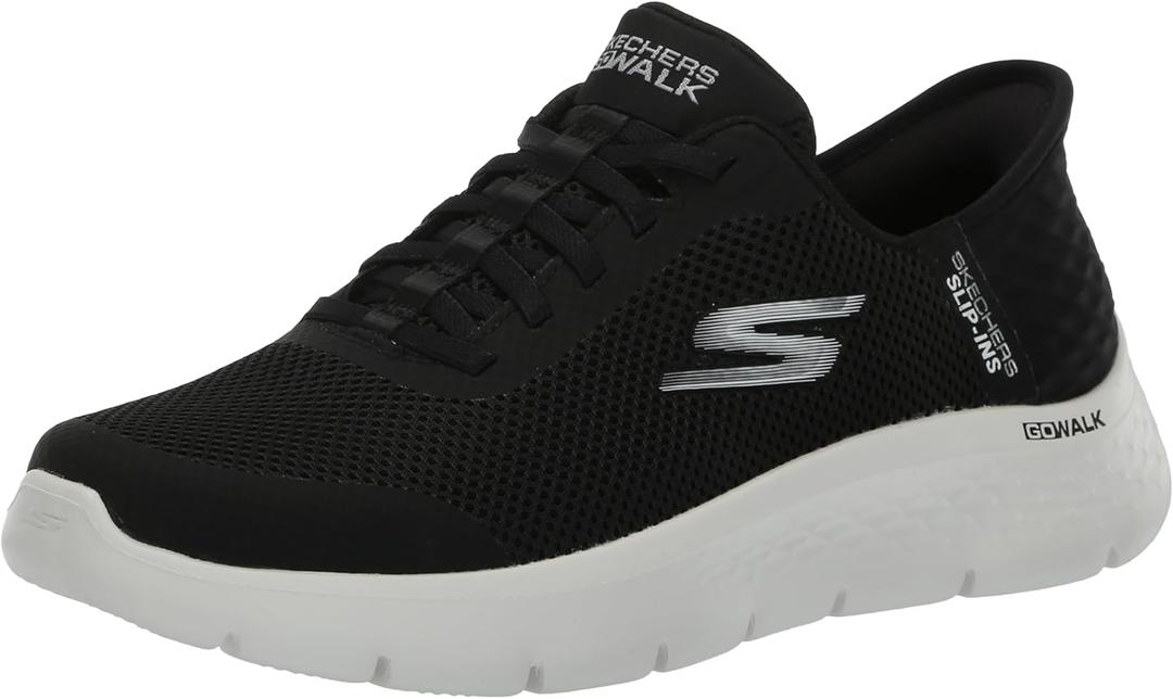 Skechers Women's Go Walk Flex Grand Entry Hands Free Slip-ins Sneakers (8, Black/White)