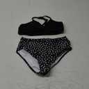 Edelqual Women's High Waisted Bikini Sets Two Piece Swimsuit Tummy Control Bathing Suit V Neck Swimwear 2025 Swim Suit, Small, Black 