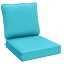 Outdoor Seat Cushion Set 19 L X 19 W X 4 H Inch Waterproof & Fade Resistant Patio Furniture Cushions with Removable Cover with Non-Slip Pads and Straps for Sofa Chairs, Chairs