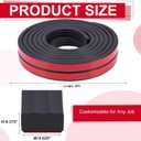 Treela 26 ft Ribbed Foam Rubber Seal with Tape, 0.625x0.375 Inches, Self Adhesive Epdm Foam Rubber Weather Strip, Suitable for Ships, Cars, Rvs, Ships, Garage Doors/Windows, Black