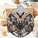 Bat Stained Glass Christmas Ornaments - Perfect for Holiday Party, Window & Tree Decor