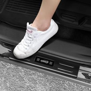 Hellet 4PCS Car Door Sill Protector for Toyota 2024 2025 2026 Grand Highlander (Including Hybrid) LE XLE Limited and Platinum Accessories Stainless Steel Material Black Brushed Door Entry Guards