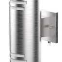 Sytmhoe Outdoor Wall Sconce,Up/Down Cylinder Exterior Lights,Stainless Steel LED Wall Light Outside Lighting,E26 Bulb Waterproof Wall Fixture (Brushed Nickel-1Pack)