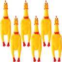 6 Pcs Large Screaming Chicken Dog Toys,Yellow Rubber Chicken 12 inch,Squeeze Squeaky and Screaming Chicken,Prank Novelty Toy for Kids or Adults