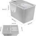 Yangbaga XXL Enclosed Stainless Steel Litter Box with Lid, Side Entry