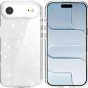 2 x TENOC Phone Case Compatible with iPhone Air, Glitter Case Clear Sparkling Protective Bumper Cute Cover for Girls Women