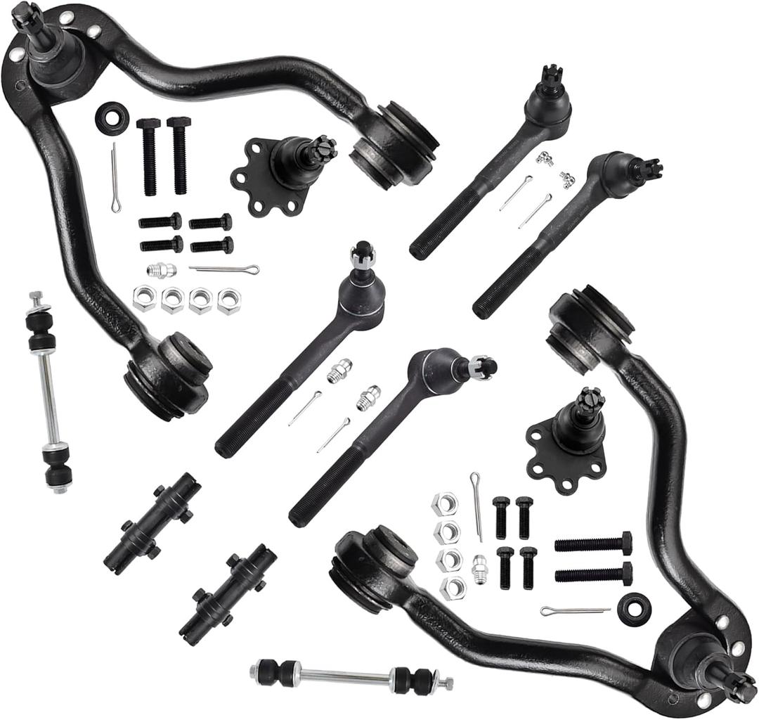 ASTARPRO 12pcs Suspension Kit Front Upper Control Arms and Lower Ball Joint/Tie Rod End Inner and Outer Sleeve/Sway Bar Compatible with 1988-1995 Chevy K1500 K2500 Blazer GMC Tahoe Yukon