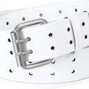 XZQTIVE Men Dual Holes Belt For Jean Pant Casual Leather Belts With Double Prong Buckle