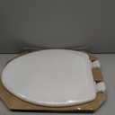 Mayfair Linden Slow Close Toilet Seat, Non Slip Heavy Duty Wood, Easy Install, Elongated, White
