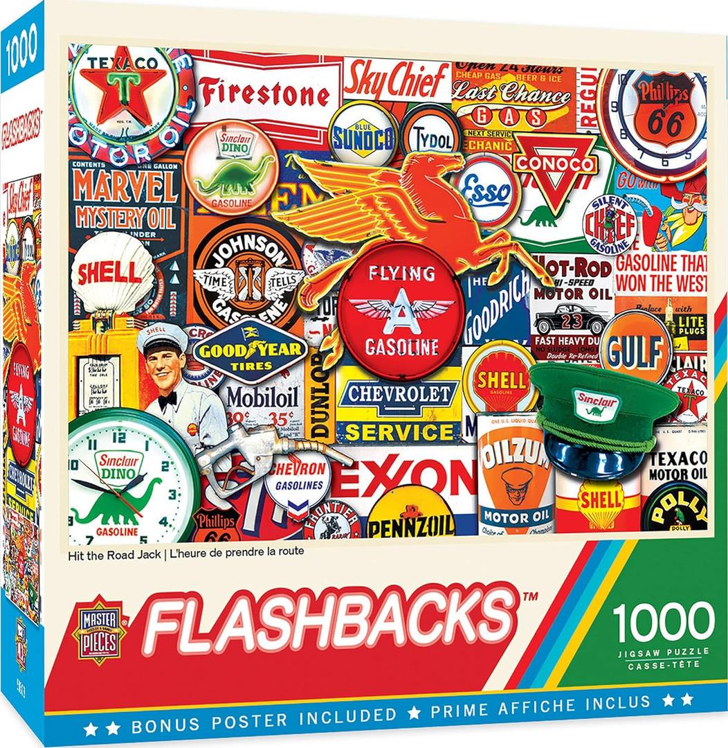 MasterPieces - 1000 Piece Jigsaw Puzzle, Hit the Road Jack, Fun for Adults, Family, Kids, Non-Glare Finish, 19.25" x 26.75"